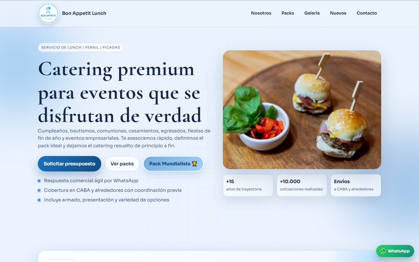 Captura del proyecto Bon Appetit Lunch