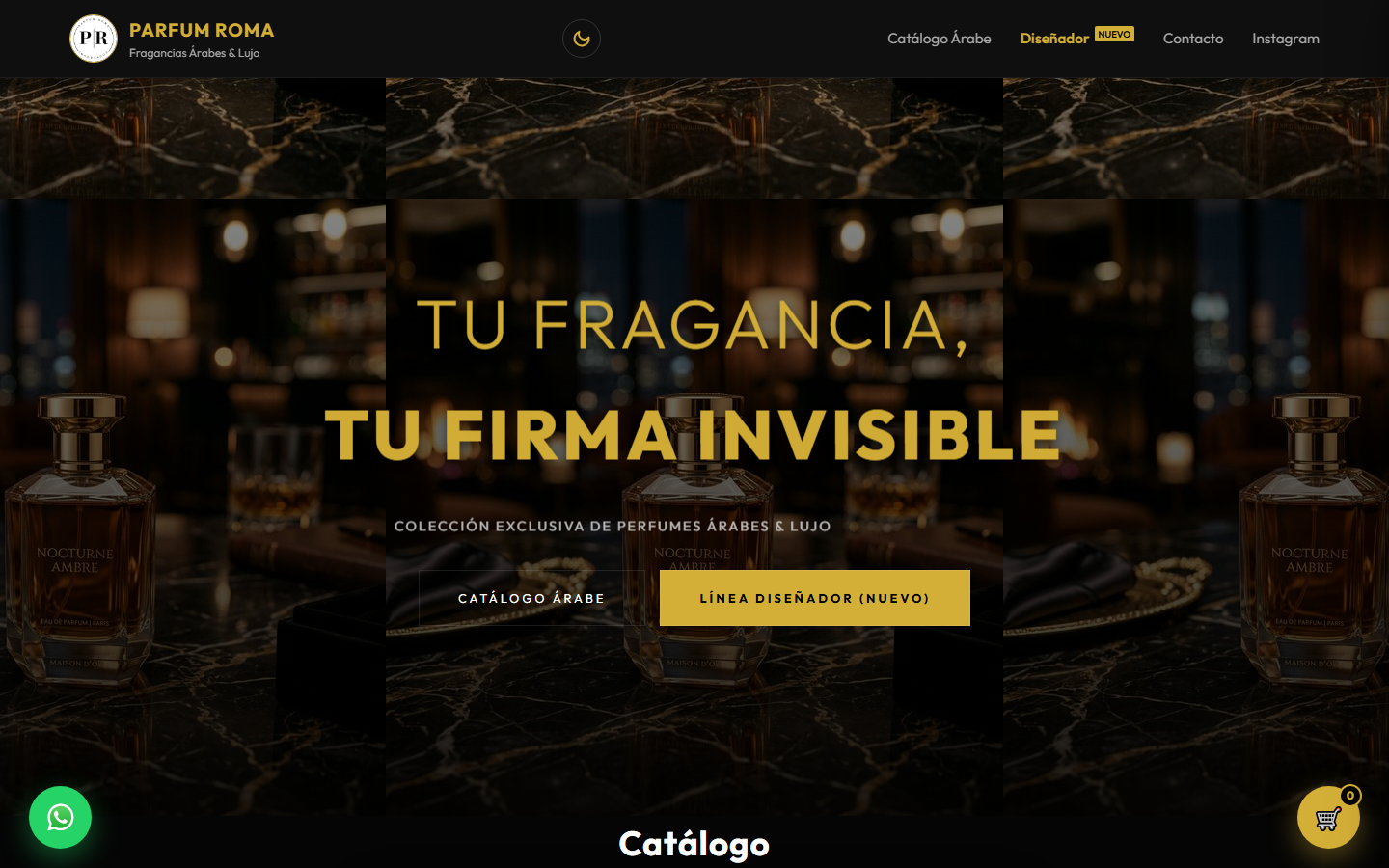Captura del proyecto Parfum Roma